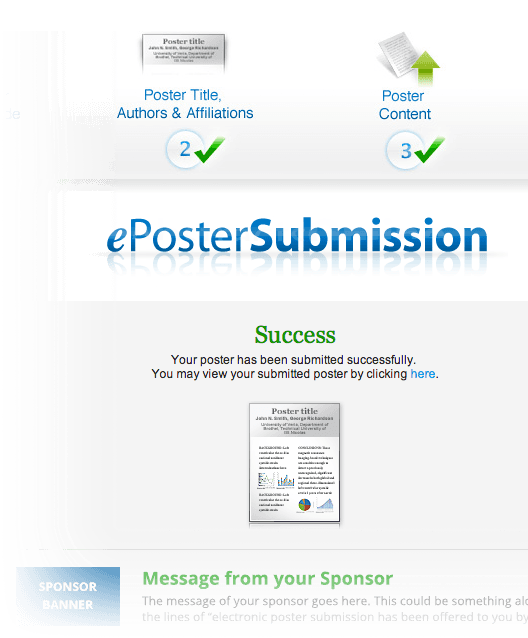 ePosterSubmission graphic showing the electronic poster submission workflow